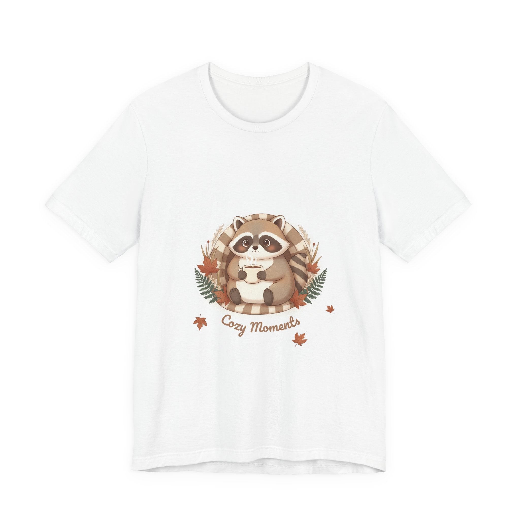 Cozy Moments Raccoon Tee | cute animal illustration, winter forest art