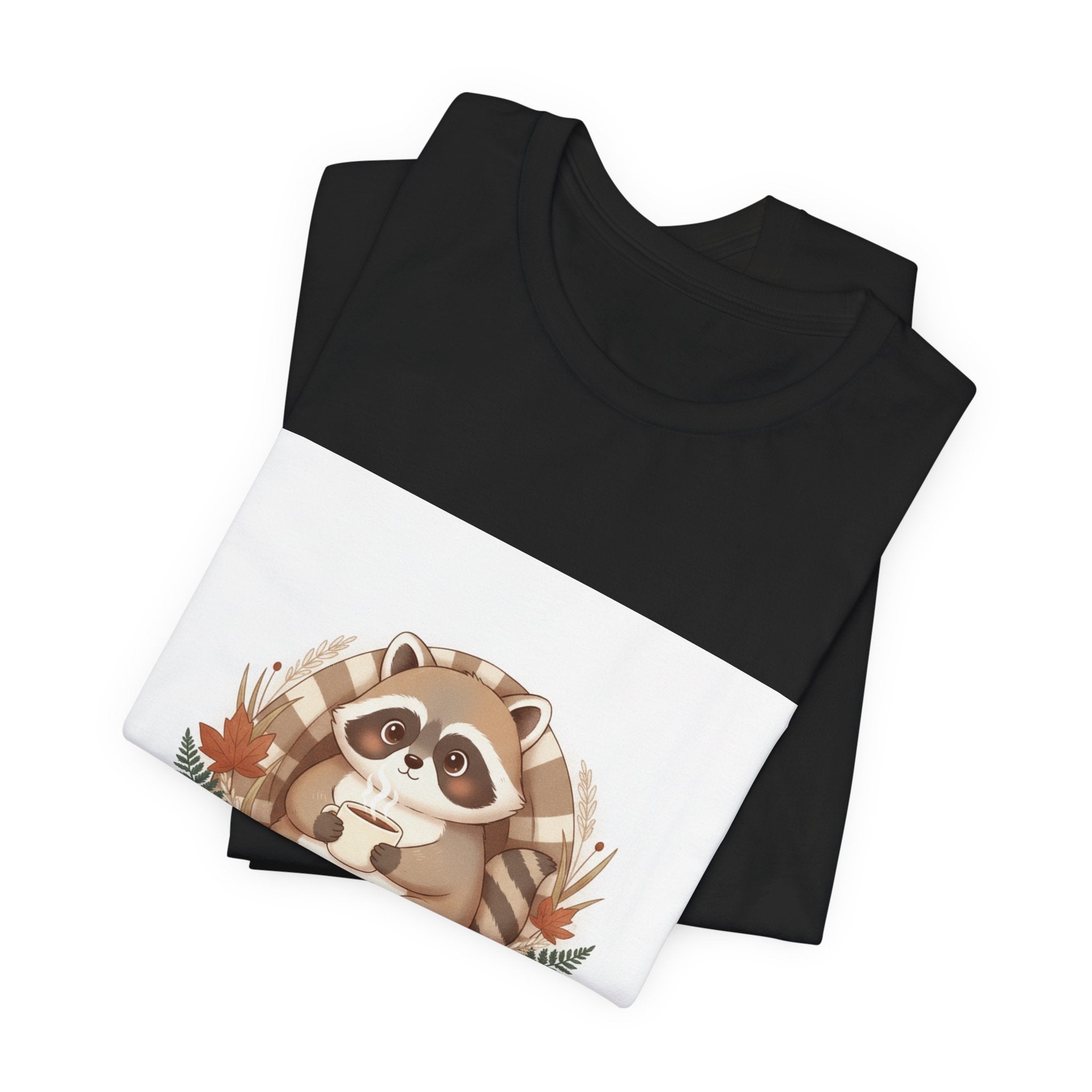 Cozy Moments Raccoon Tee | cute animal illustration, winter forest art
