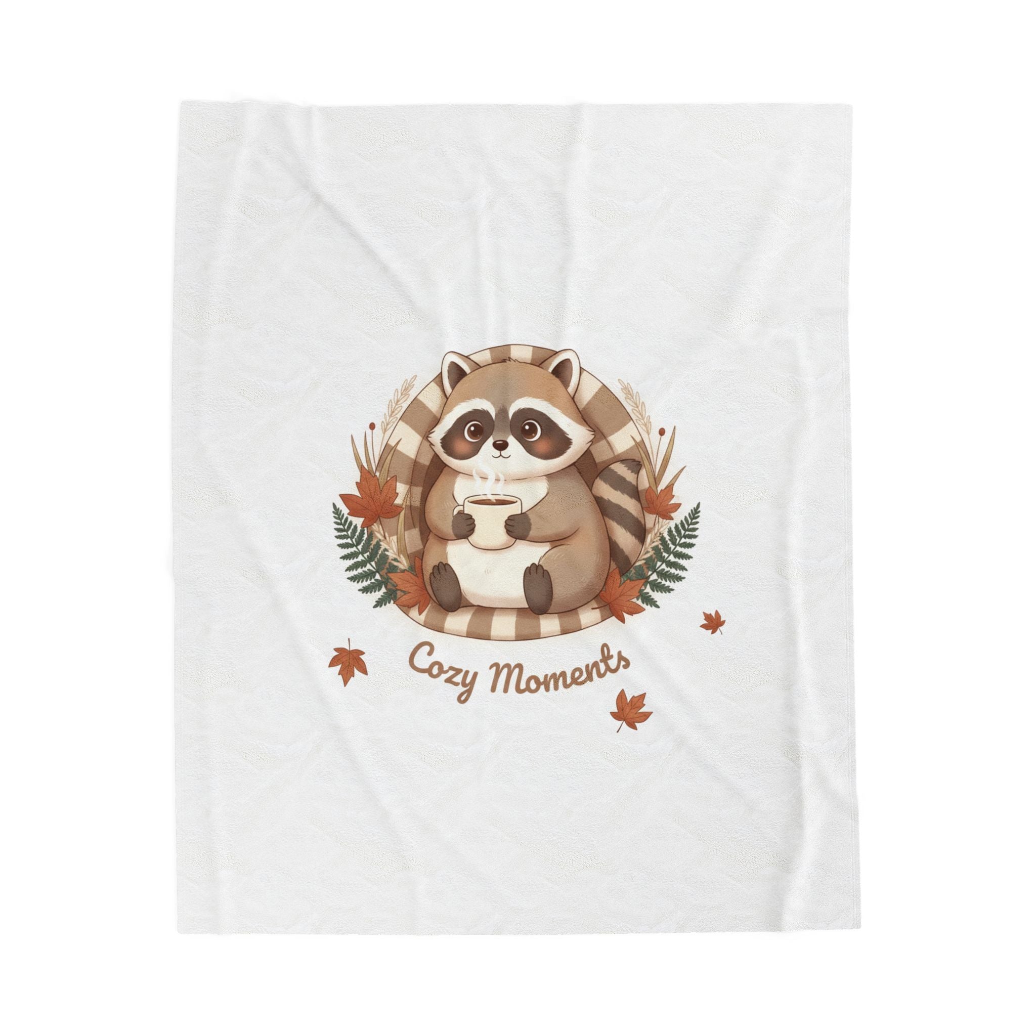 Cozy Raccoon Illustration Blanket | Cute Animal Illustration, Winter Forest Art