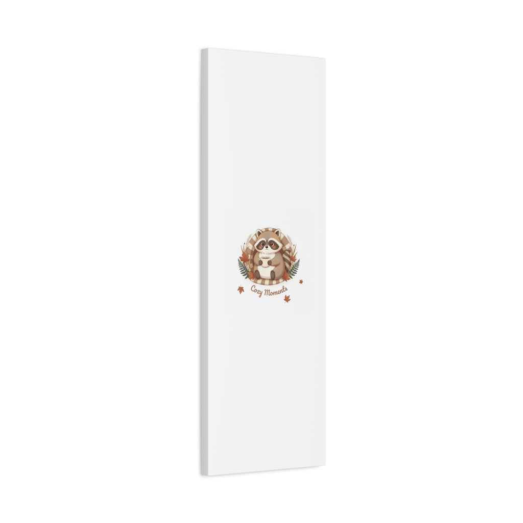 Cozy Moments Raccoon Illustration Canvas, cute animal illustration | winter forest art