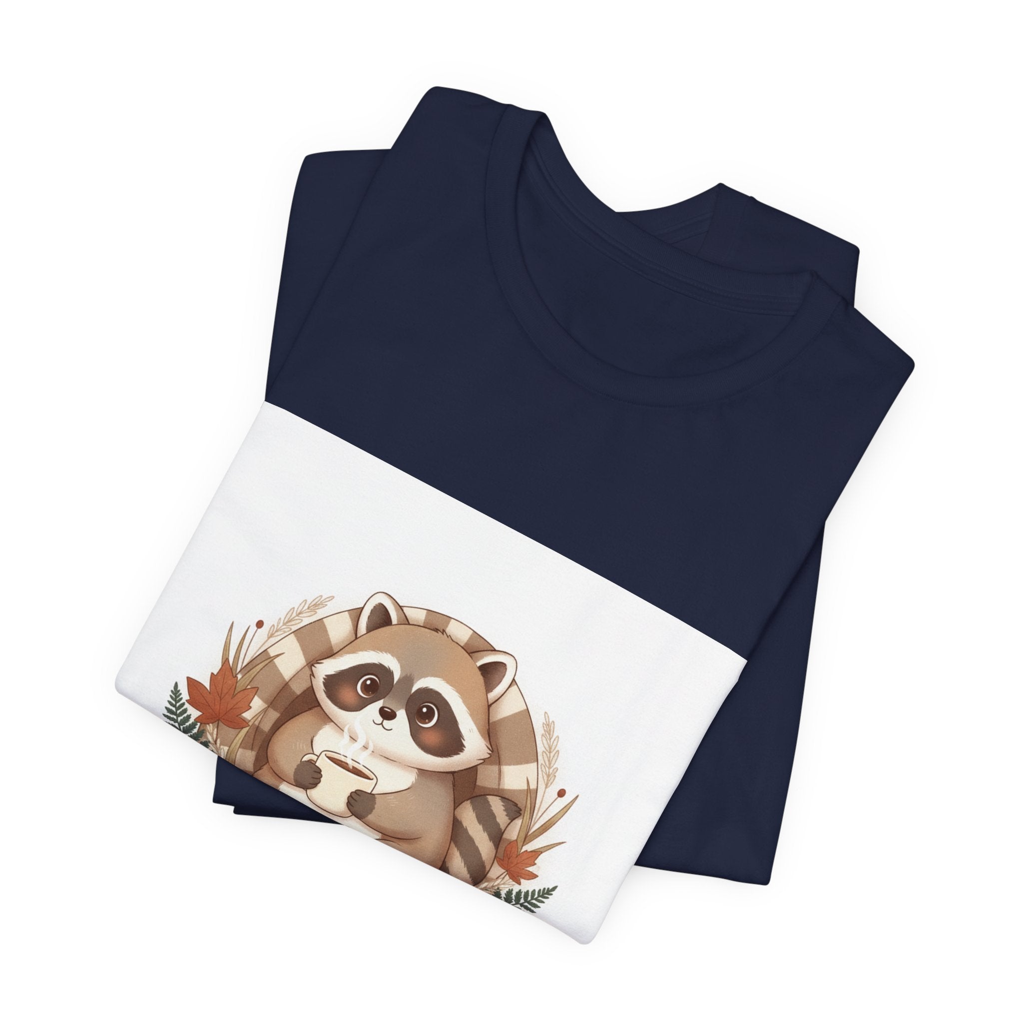 Cozy Moments Raccoon Tee | cute animal illustration, winter forest art