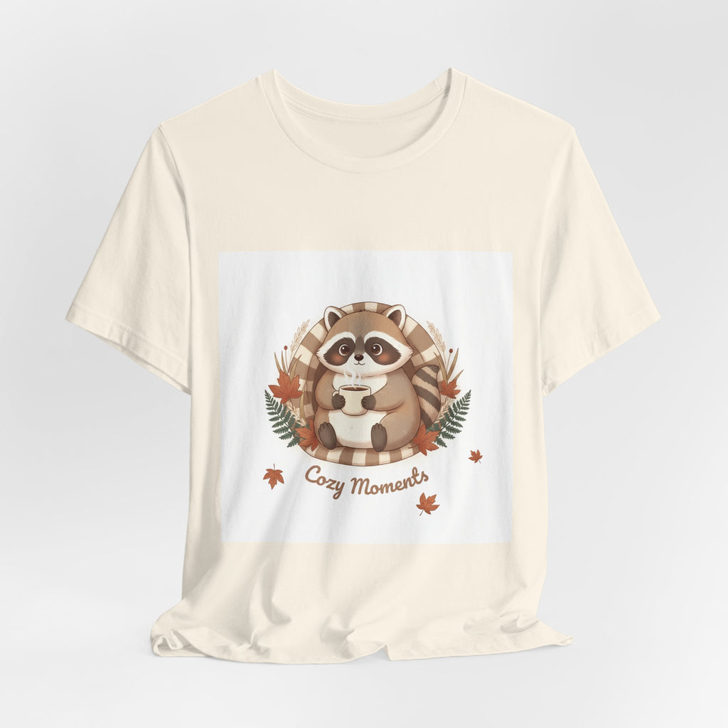 Cozy Moments Raccoon Tee | cute animal illustration, winter forest art