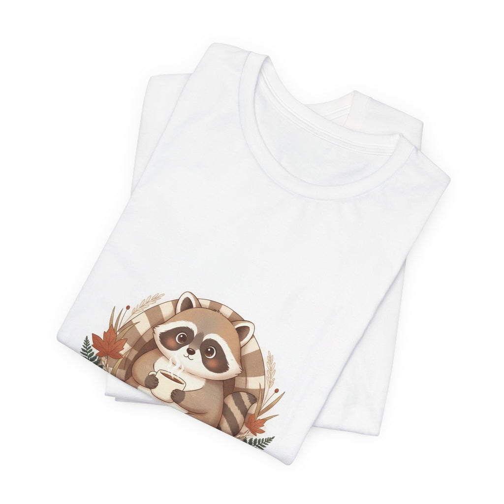 Cozy Moments Raccoon Tee | cute animal illustration, winter forest art