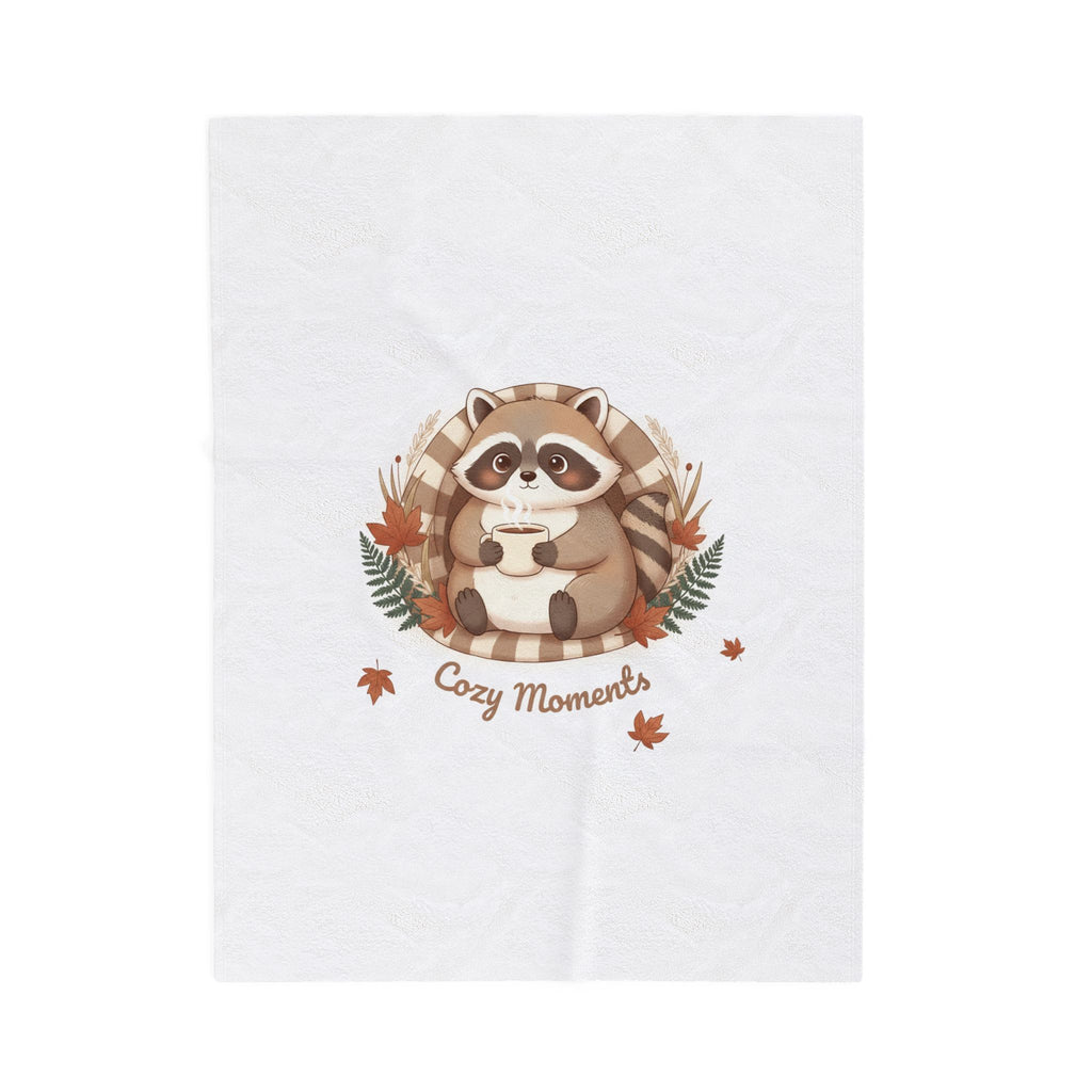 Cozy Raccoon Illustration Blanket | Cute Animal Illustration, Winter Forest Art