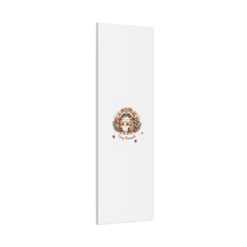 Cozy Moments Raccoon Illustration Canvas, cute animal illustration | winter forest art