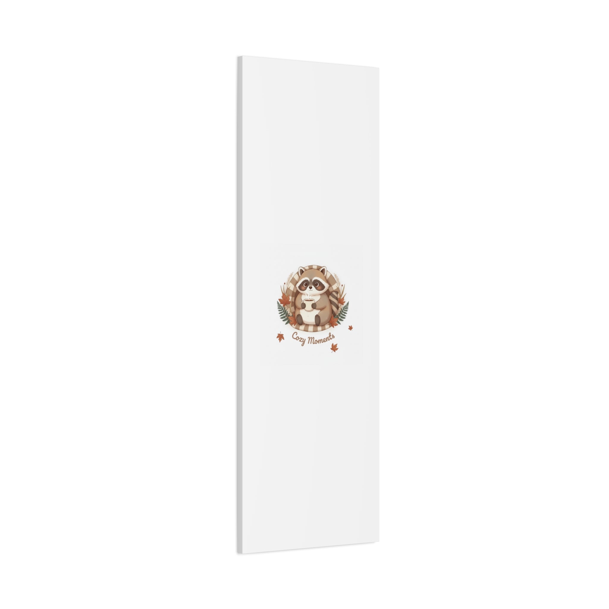 Cozy Moments Raccoon Illustration Canvas, cute animal illustration | winter forest art