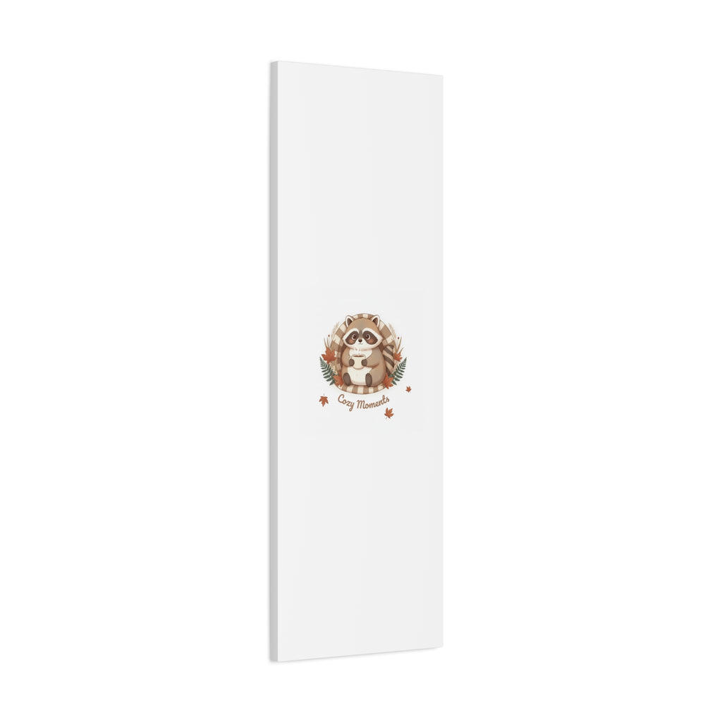 Cozy Moments Raccoon Illustration Canvas, cute animal illustration | winter forest art