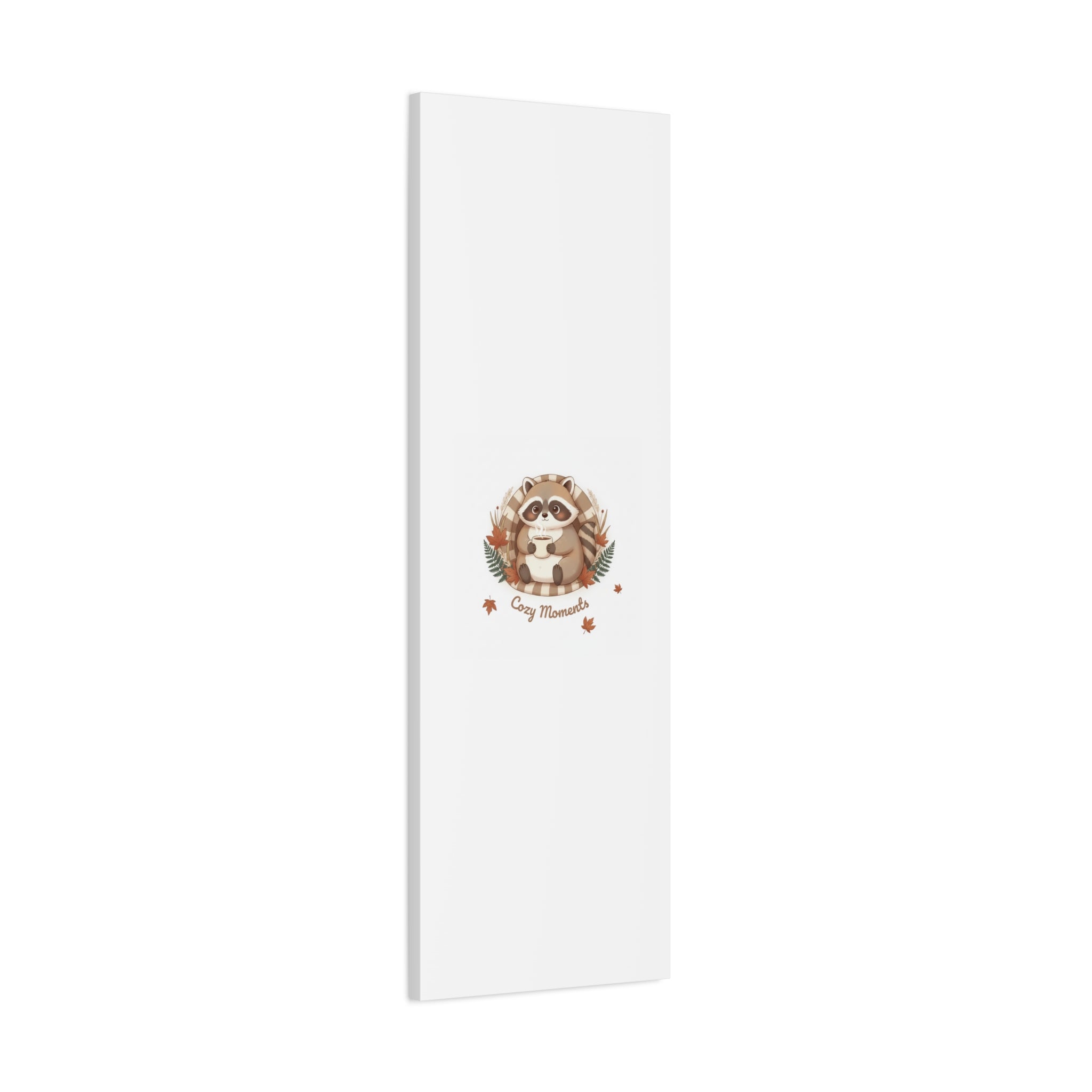 Cozy Moments Raccoon Illustration Canvas, cute animal illustration | winter forest art