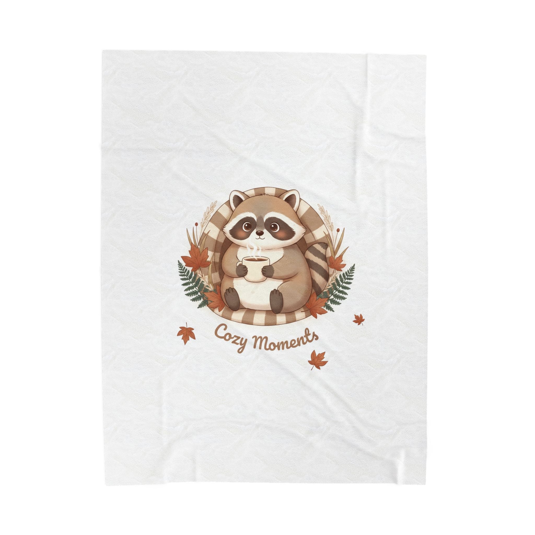Cozy Raccoon Illustration Blanket | Cute Animal Illustration, Winter Forest Art