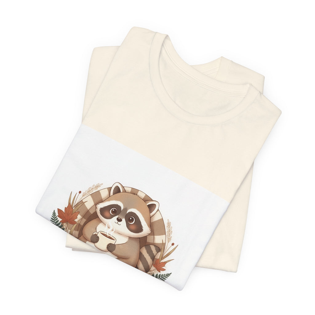 Cozy Moments Raccoon Tee | cute animal illustration, winter forest art