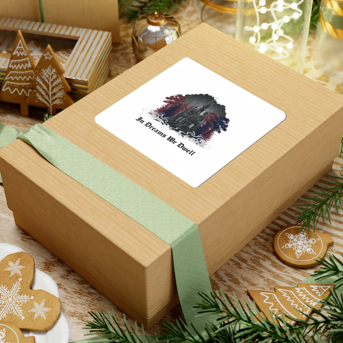 In Dreams We Dwell Kiss-Cut Sticker | Castlecore, Gothic Blackletter